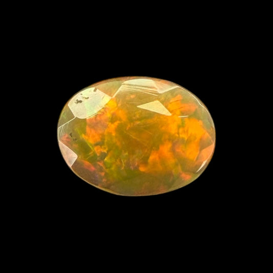 Natural DarkOrange Ethiopian Opal Stone 0.47 Carats Oval Cabochon Shape 8 x 6 mm