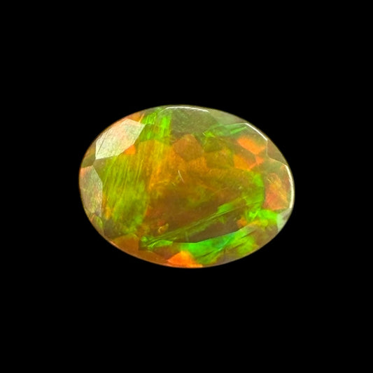 Natural DarkOrange Ethiopian Opal Stone 0.61 Carats Oval Cabochon Shape 7.8 x 5.8 mm