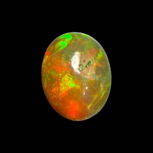 Natural DarkOrange Ethiopian Opal Stone 1.14 Carats Oval Cabochon Shape 8.8 x 7 mm