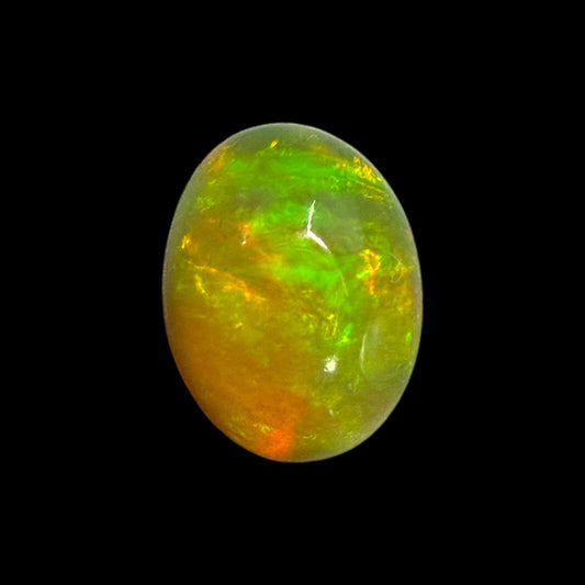 Natural DarkOrange Ethiopian Opal Stone 1.17 Carats Oval Cabochon Shape 8.1 x 6.3 mm