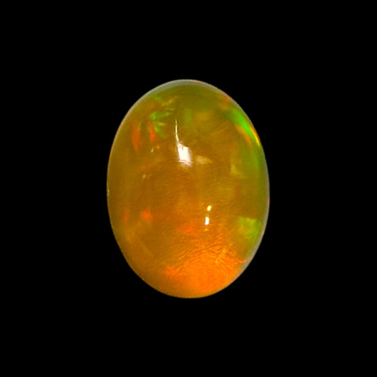 Natural DarkOrange Ethiopian Opal Stone 1.21 Carats Oval Cabochon Shape 8.1 x 6.1 mm