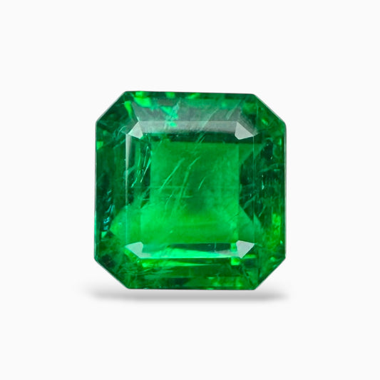 Natural Emerald Asscher Cut Stone 4.83 Carats 9.47 X 9.24 X 7.9 mm