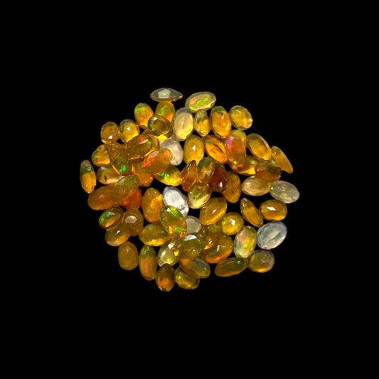 Natural Golden Color Ethiopian Opal Stone 10 Carats Oval Shape 5 x 3 mm