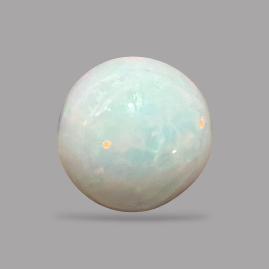 Natural Golden Color Ethiopian Opal Stone 12.28 Carats Round Cabochon Shape 15.8 x 11.3 mm