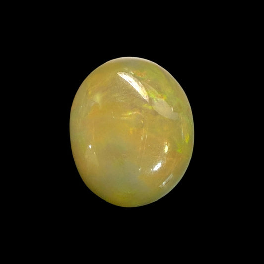 Natural Goldenrod Ethiopian Opal Stone 10.46 Carats Oval Cabochon Shape 19.2 x 16.1 x 6.5 mm