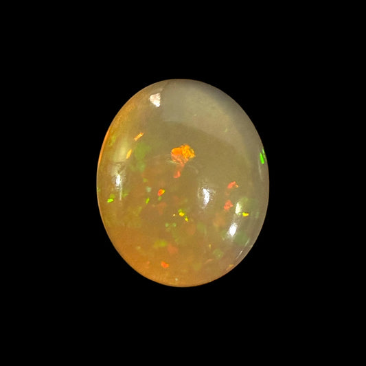 Natural Goldenrod Ethiopian Opal Stone 12.01 Carats Oval Cabochon Shape 22 x 18.3 x 6.3 mm