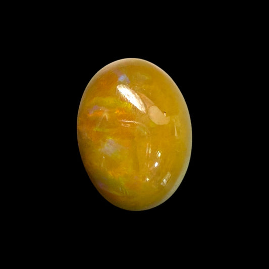 Natural Goldenrod Ethiopian Opal Stone 9.42 Carats Oval Cabochon Shape 17.3 x 13 x 8.4 mm