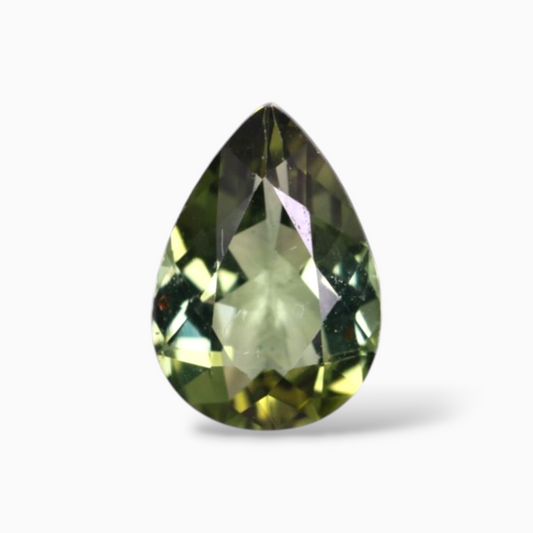 Natural Green Tourmaline Stone 1.86 Carats in Pear Shape & Size 10.2x7mm