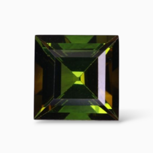 Natural Green Tourmaline Stone 2.20 Carats in Princess Cut Shape & Size 7.5x7.5mm