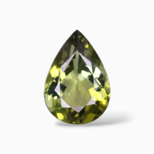 Natural Green Tourmaline Stone 2 Carats in Pear Shape & Size 10.1x7mm