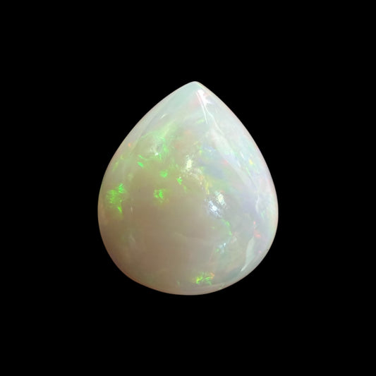 Natural Grey Ethiopian Opal Stone 12.43 Carats Pear Cabochon Shape 19.7 x 17 x 8.3 mm