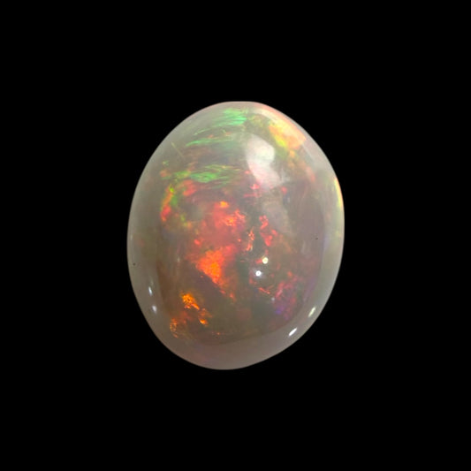 Natural Grey Ethiopian Opal Stone 12.51 Carats Oval Cabochon Shape 18 x 14.5 x 10.7 mm