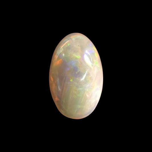 Natural Grey Ethiopian Opal Stone 13.83 Carats Oval Cabochon Shape 22.2 x 12.8 x 8.9 mm
