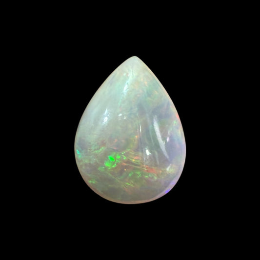 Natural Grey Ethiopian Opal Stone 14.02 Carats Pear Cabochon Shape 21.9 x 16.8 x 8 mm