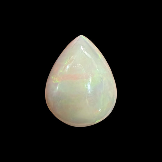 Natural Grey Ethiopian Opal Stone 16.40 Carats Pear Cabochon Shape 22 x 17.5 x 9.4 mm