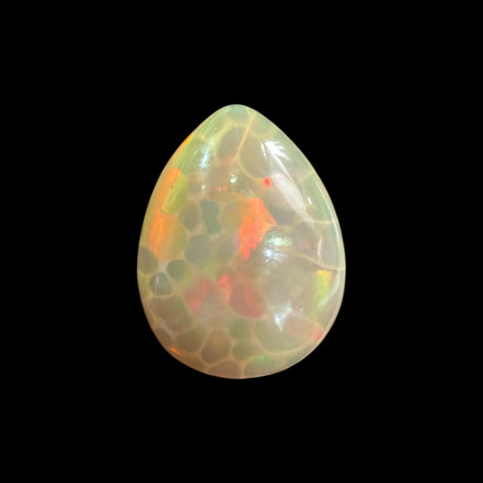 Natural Grey Ethiopian Opal Stone 19.42 Carats Pear Cabochon Shape 21.7 x 16.7 x 11 mm