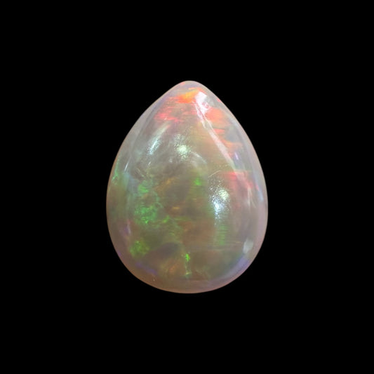 Natural Grey Ethiopian Opal Stone 5.76 Carats Pear Cabochon Shape 16 x 12 x 6.4 mm
