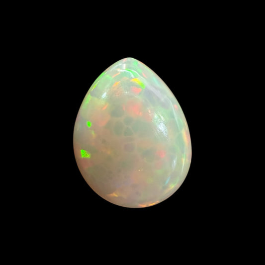 Natural Grey Ethiopian Opal Stone 5.33 Carats Pear Cabochon Shape 15.7 x 12.3 x 5.5 mm