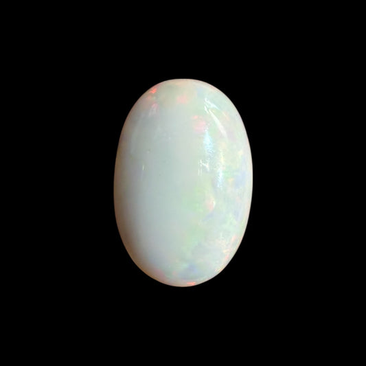 Natural Grey Ethiopian Opal Stone 9.11 Carats Oval Cabochon Shape 20.9 x 14 x 6.1 mm