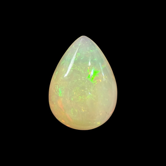 Natural LightYellow Ethiopian Opal Stone 23.76 Carats Pear Cabochon Shape 27.6 x 20.1 x 11.8 mm
