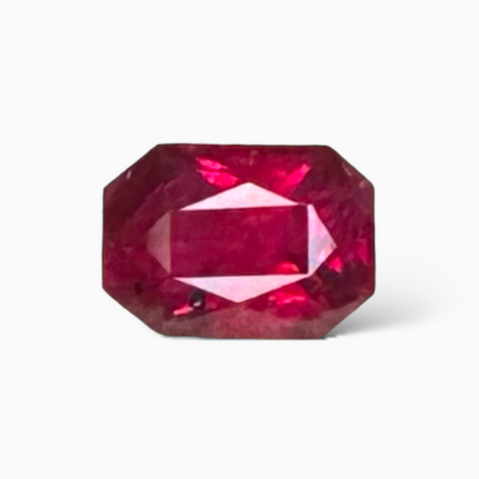 Natural Mozambique Ruby Manik Stone 1.25 Carats Emerald Cut 5 x 7 mm
