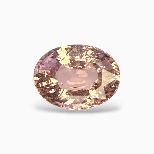 Natural Padparadscha Sapphire Stone Oval 4.06 Carats 10.73 X 8.10 X 5.31 MM