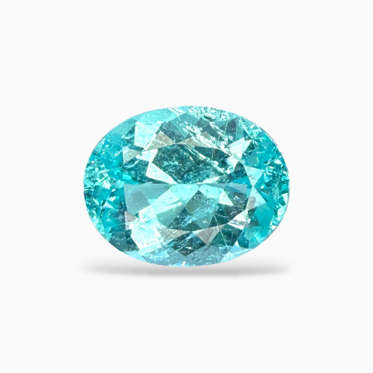 Natural Paraiba Tourmaline Oval 2.60 Carats 10.17 x 7.96 x 4.94 mm From Mozambique Certified From GFCO GEM LAB