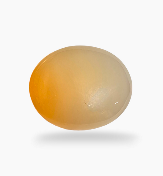Natural Peach Moonstone Gemstone 7.67 Carats Oval Cabochon Shape ( 15.5x13mm)
