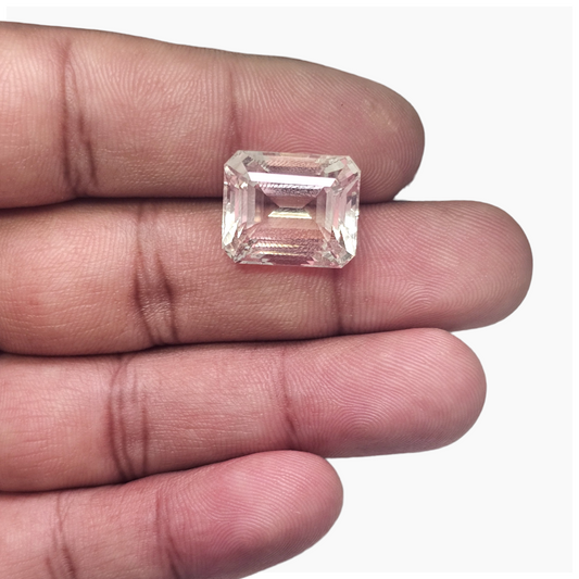Natural Pink Morganite Stone 14.44 Carats Emerald Cut (15.5X12.5 mm)