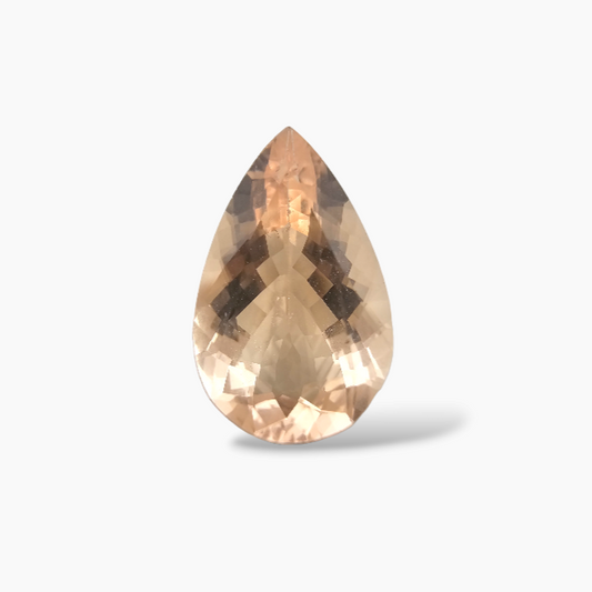 buy Natural Peach Morganite Stone 4.41 Carats Pear Cut (15x10.5  mm)