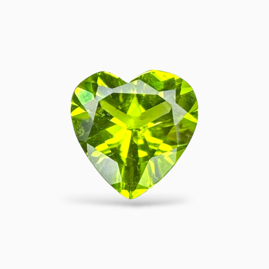 Natural Peridot Heart Shape Stone 3.14 Carats 10 X 9.9 mm