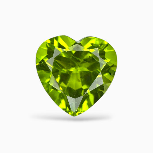 Natural Peridot Heart Stone 4.19 Carats 10.1 X 10.2 mm