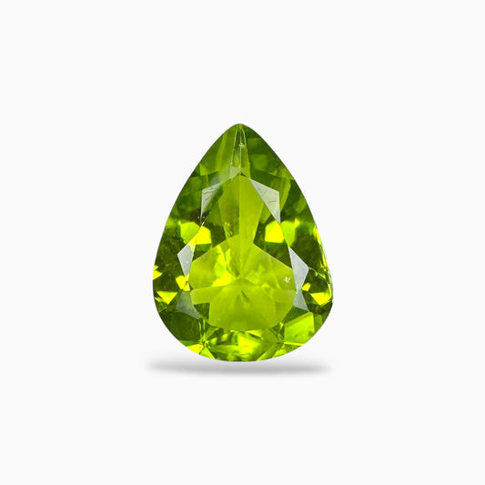 Natural Peridot Pear Stone 3.93 Carats 12.9 X 9.8 mm
