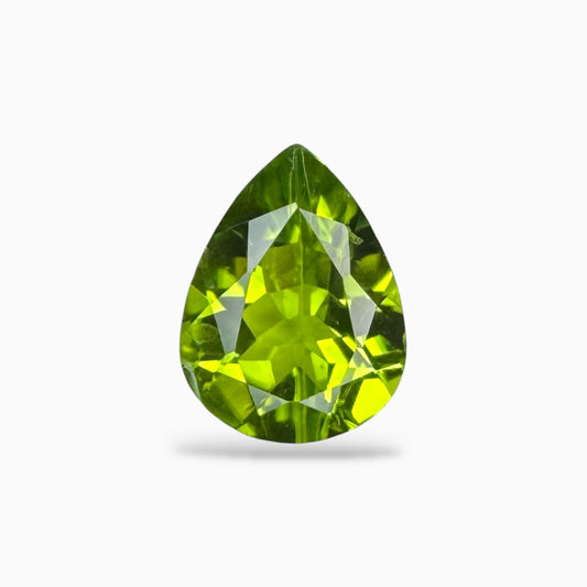 Natural Peridot Pear Stone 4.84 Carats 13.9 X 9.9 mm