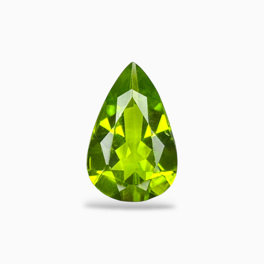 Natural Peridot Pear Stone 4.86 Carats 14.9 X 9.7 mm