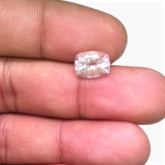 Natural Pink Morganite Stone 2.13 Carats Cushion Cut (9x7 mm)