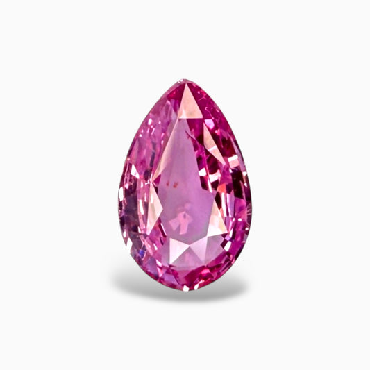 Natural Pink Sapphire 1.50 Carats in Pear Shape & 9.44x5.92x3.13mm Size