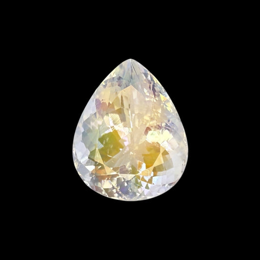 Natural Rainbow Moonstone Pear Cut 10.90 Carats 16.51 x 13.29 x 9.83 mm Labradorescence