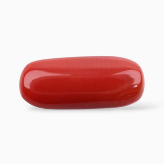Best Quality Red Coral Mooga Stone 4.65 Carats In Oval Cabochon Shape 14.6x6.3mm Size