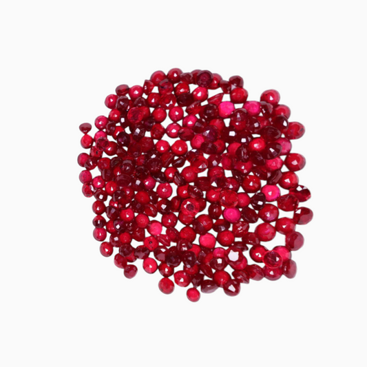 Natural Rubies For Sale In Round Shape 41.64 Carats in Total Size 3mm