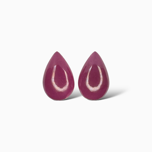 Natural Ruby Pear Cabochon  Pair 4.40 carat 11x7 mm From India
