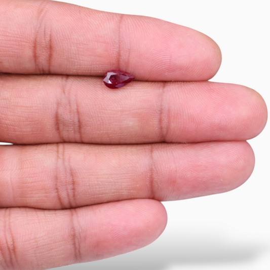 Natural Ruby Stone 1.20 Carats Pear Shape 8.66x5.12x3.14mm Size