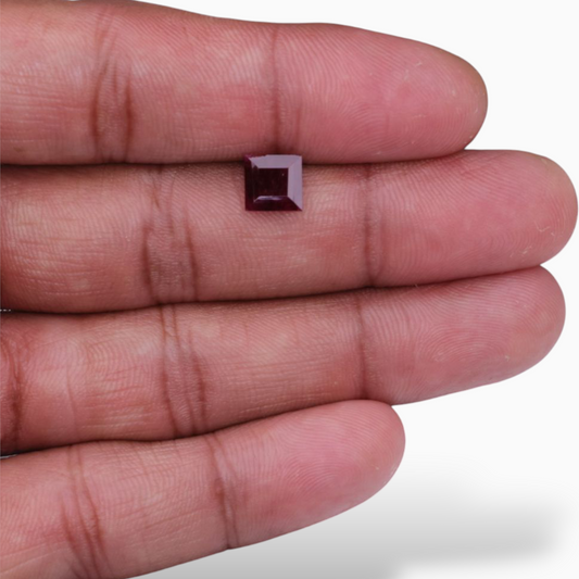 Natural Ruby Stone 1.64 Carats Square Shape 7.13x7.04×2.73mm Size