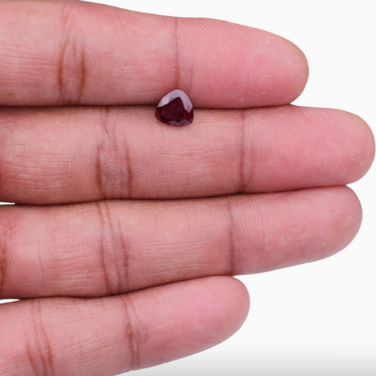 Natural Ruby Stone 1.72 Carats Triangular Shape 7.27x7.16x4mm Size