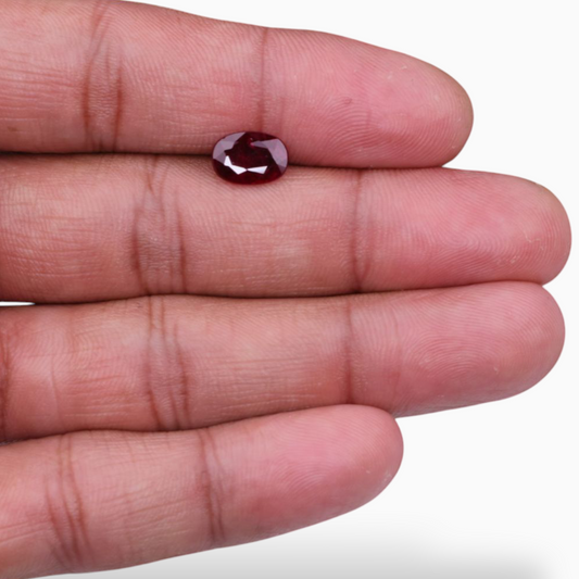 Natural Ruby Stone 1.75 Carats Oval Shape 9.70x6.76x2.52mm Size