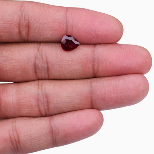 Natural Ruby Stone 2.14 Carats Pear Shape 8.96×7.73x3.21mm Size