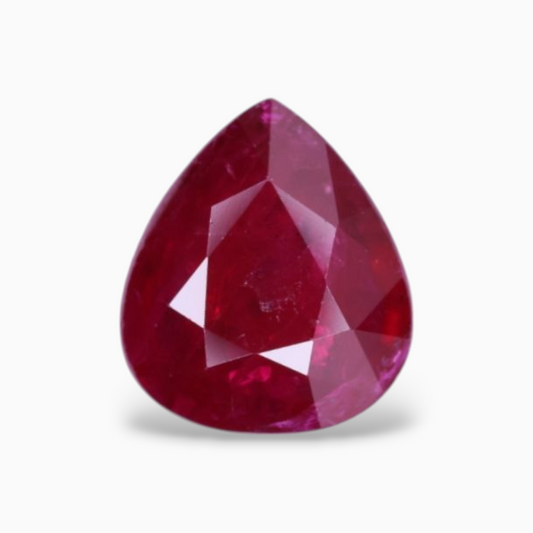 Natural Ruby Stone 2.14 Carats Pear Shape 8.96×7.73x3.21mm Size