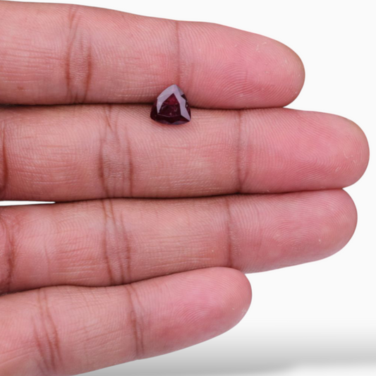 Natural Ruby Stone 2.99 Carats Triangular Shape 8.09x8.04x5.85mm Size