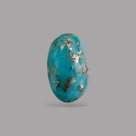 Natural Turquoise Stone 5.81 Carats 12.3 x 10.8 x 6.3 mm in Oval
