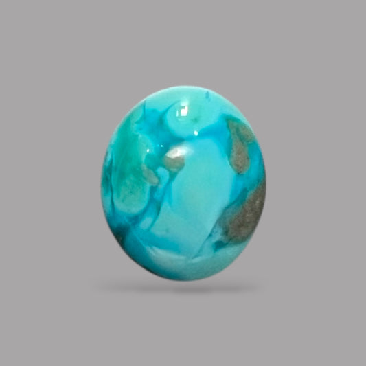 Natural Turquoise Stone 5.88 Carats 12.4 x 10.5 x 6.4 mm in Oval